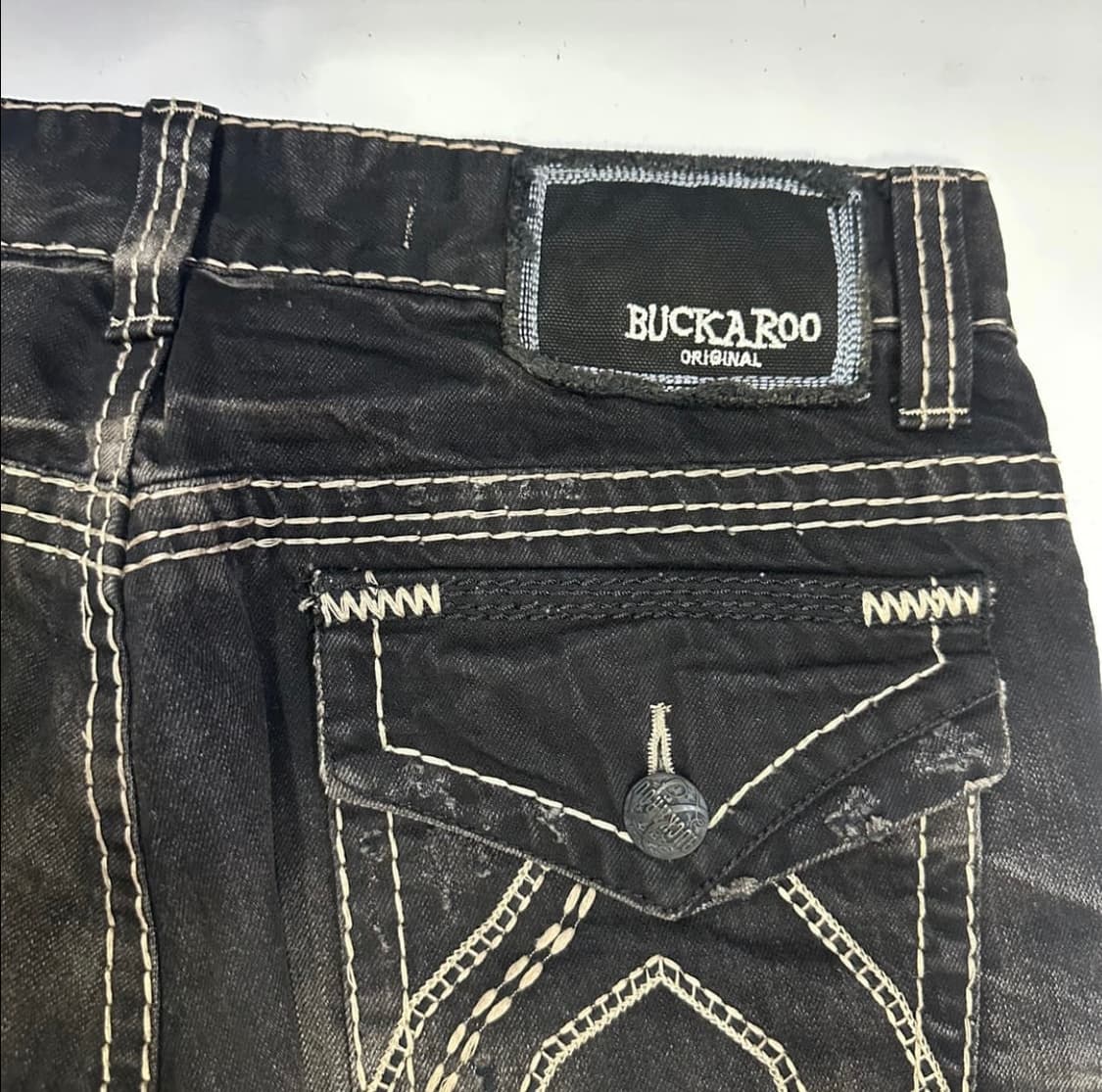 버커루 흑청 와이드 데님 팬츠 상품이미지4