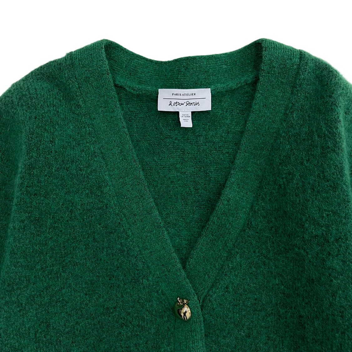 앤아더스토리즈 사과버튼 그린 가디건 상품이미지4