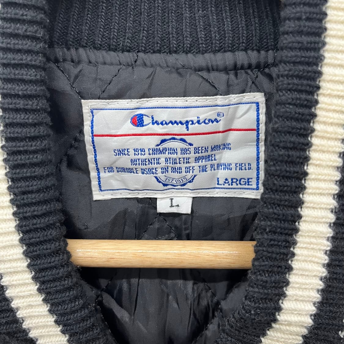 챔피온 검/회색 야구 점퍼 여L 상품이미지6