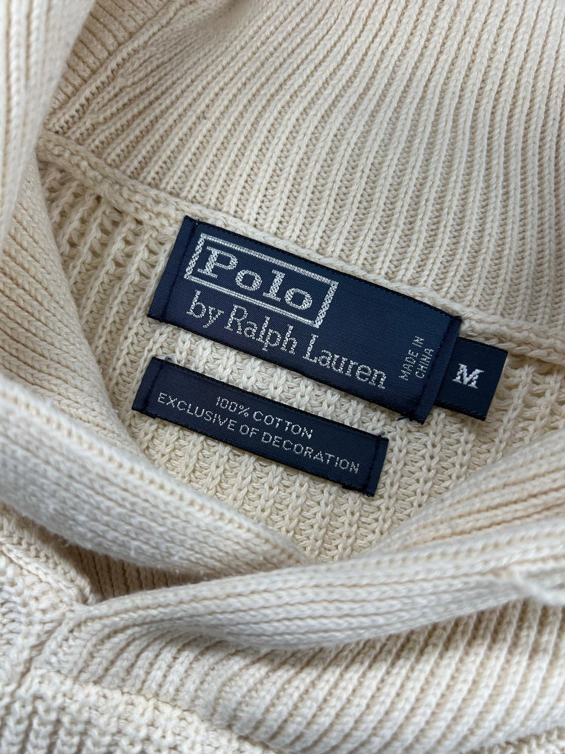 90s 폴로 랄프로렌 숄카라 코튼 니트 상품이미지7