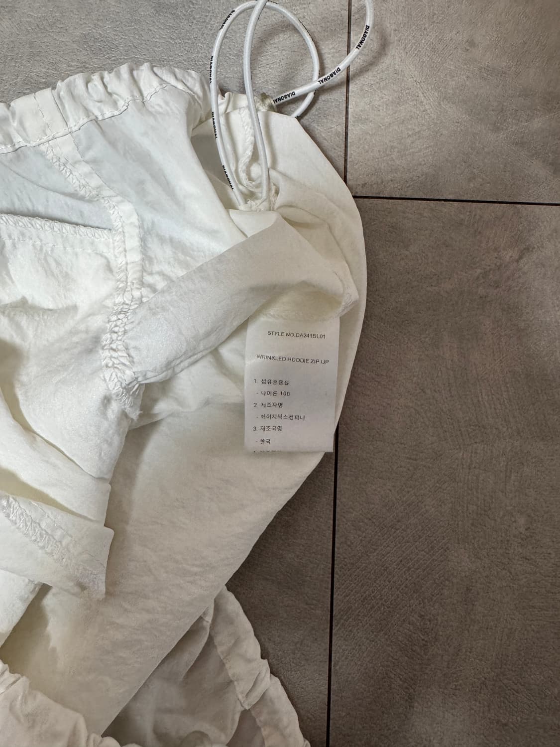 다이애그널 WRINKLED HOODIE ZIP UP 상품이미지2