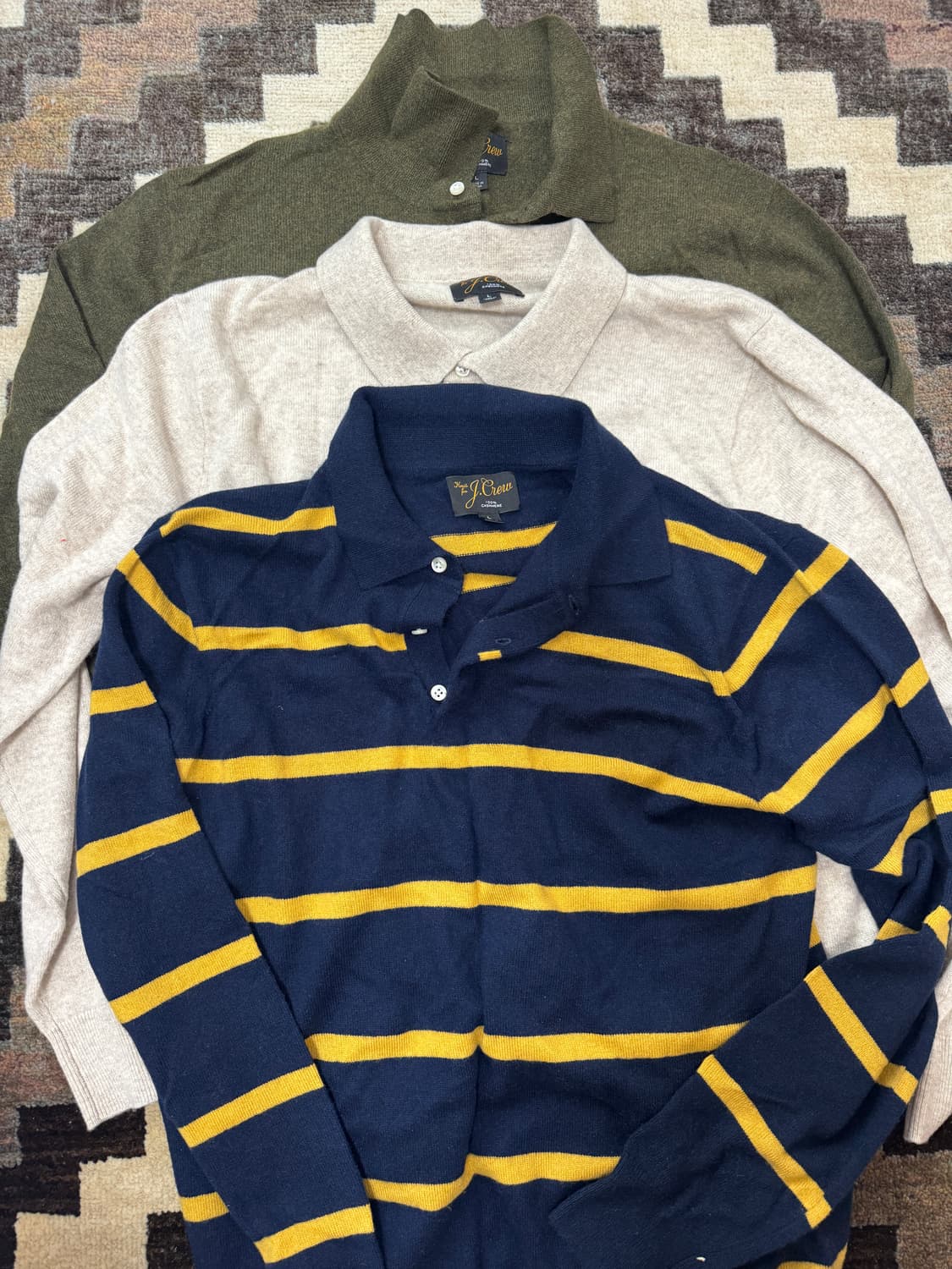 제이크루 캐시미어 100% 럭비티 L 사이즈 폴로 드레익스 상품이미지1