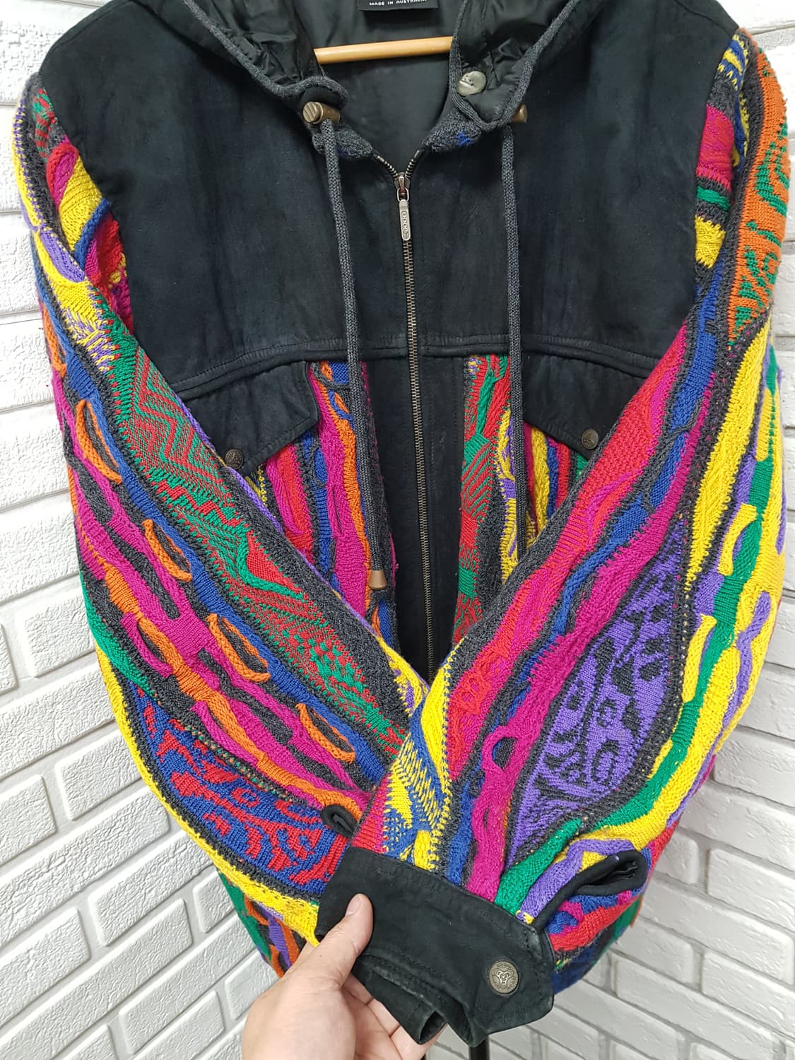 [L/105~110] 쿠지 COOGI 스웨이드 케이블 후드 자켓 상품이미지3