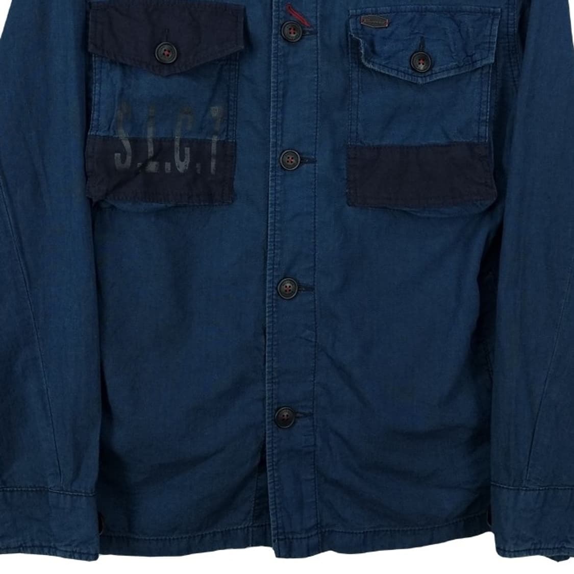 [버커루] 빈티지 워시드 밀리터리 셔츠 네이비 M19501 상품이미지5