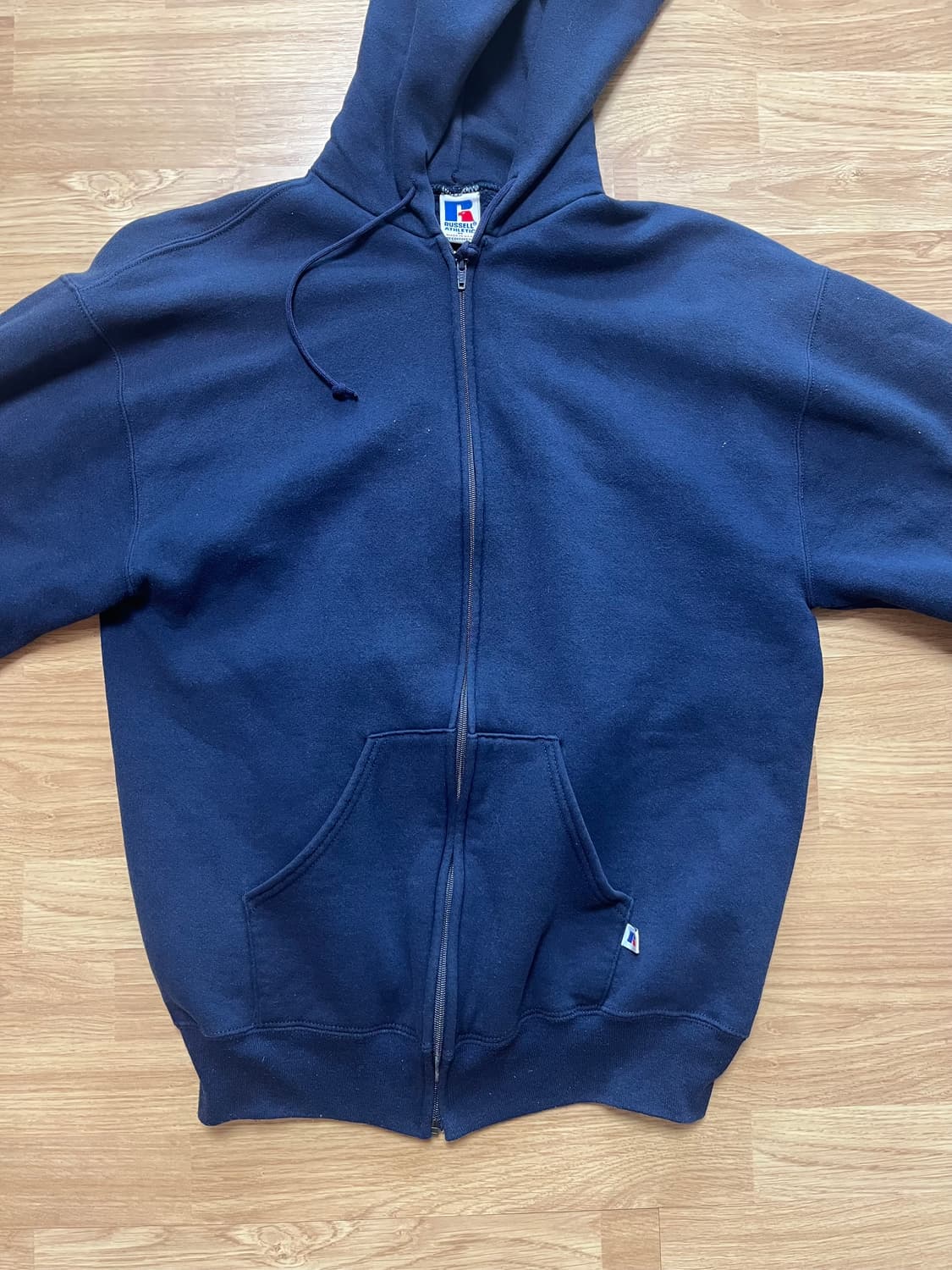 빈티지 USA 러셀 후드집업 M 네이비 상품이미지3