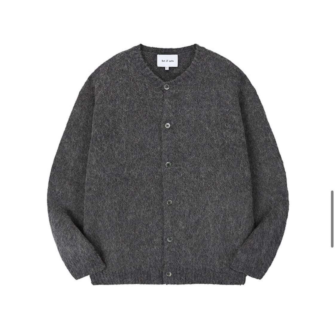 아트이프액츠 모헤어 라운드가디건 차콜 L 상품이미지1