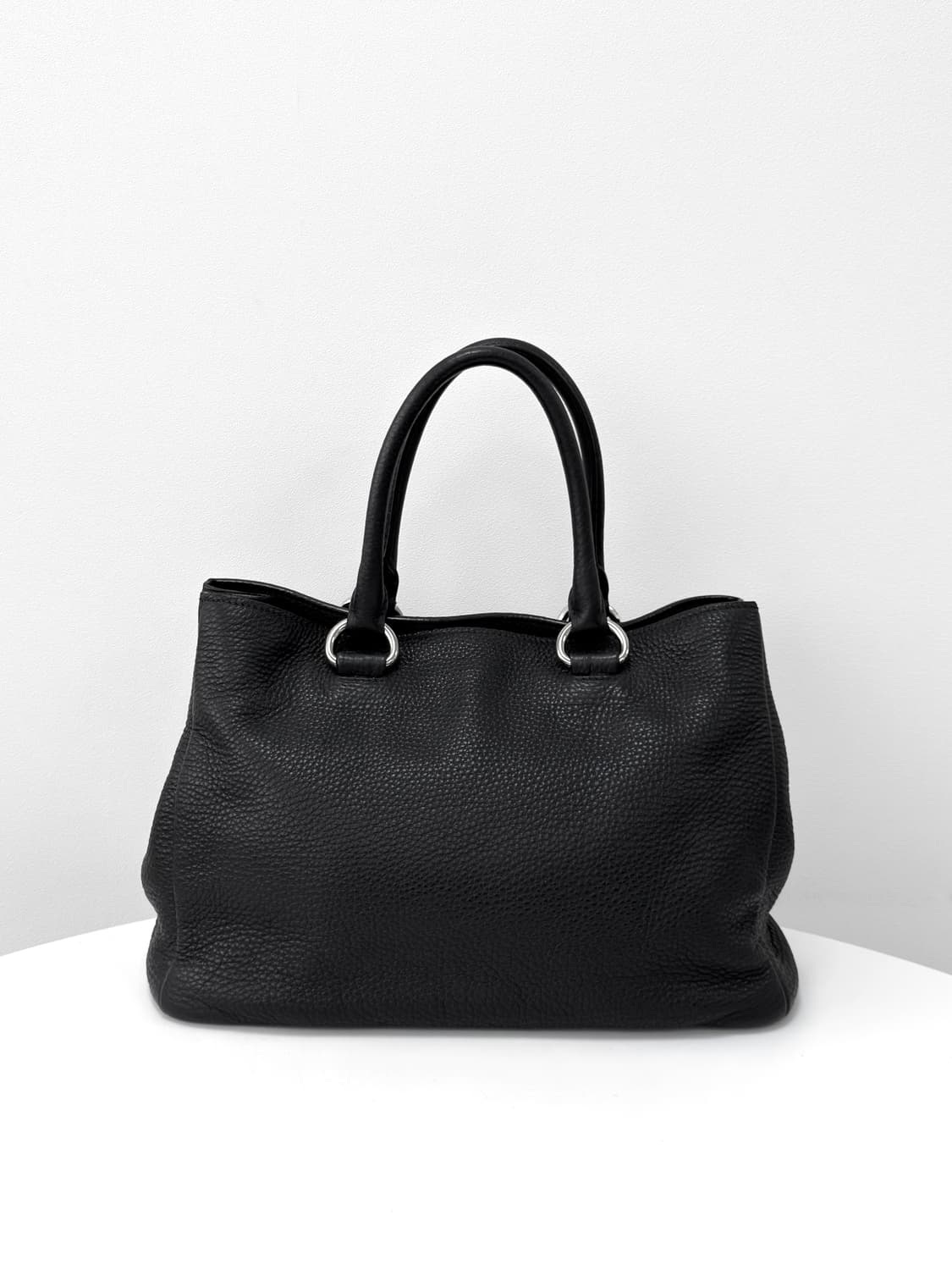 Prada Black Leather Tote Bag 상품이미지5