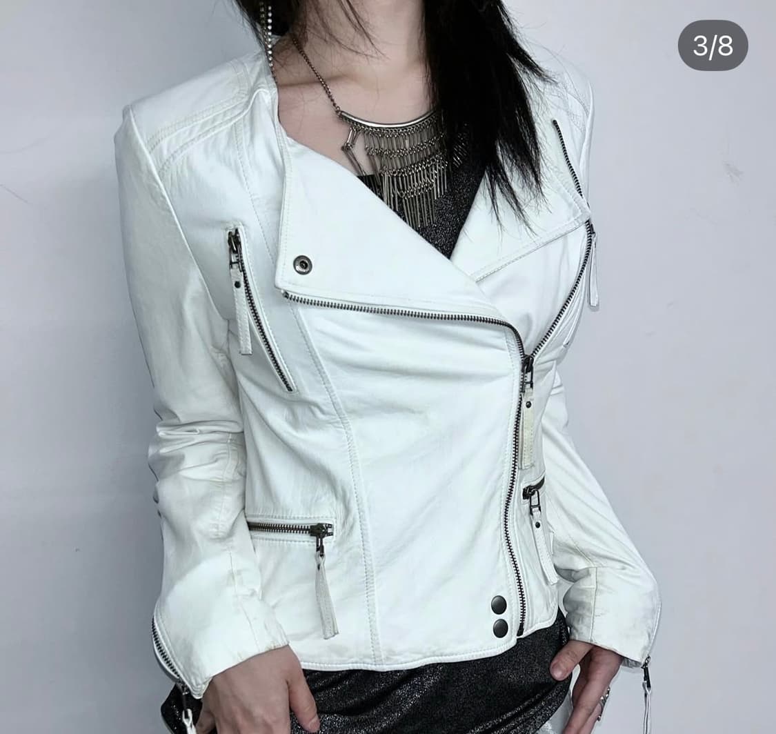 Joie Off-White Single Rider Leather Jack 상품이미지1
