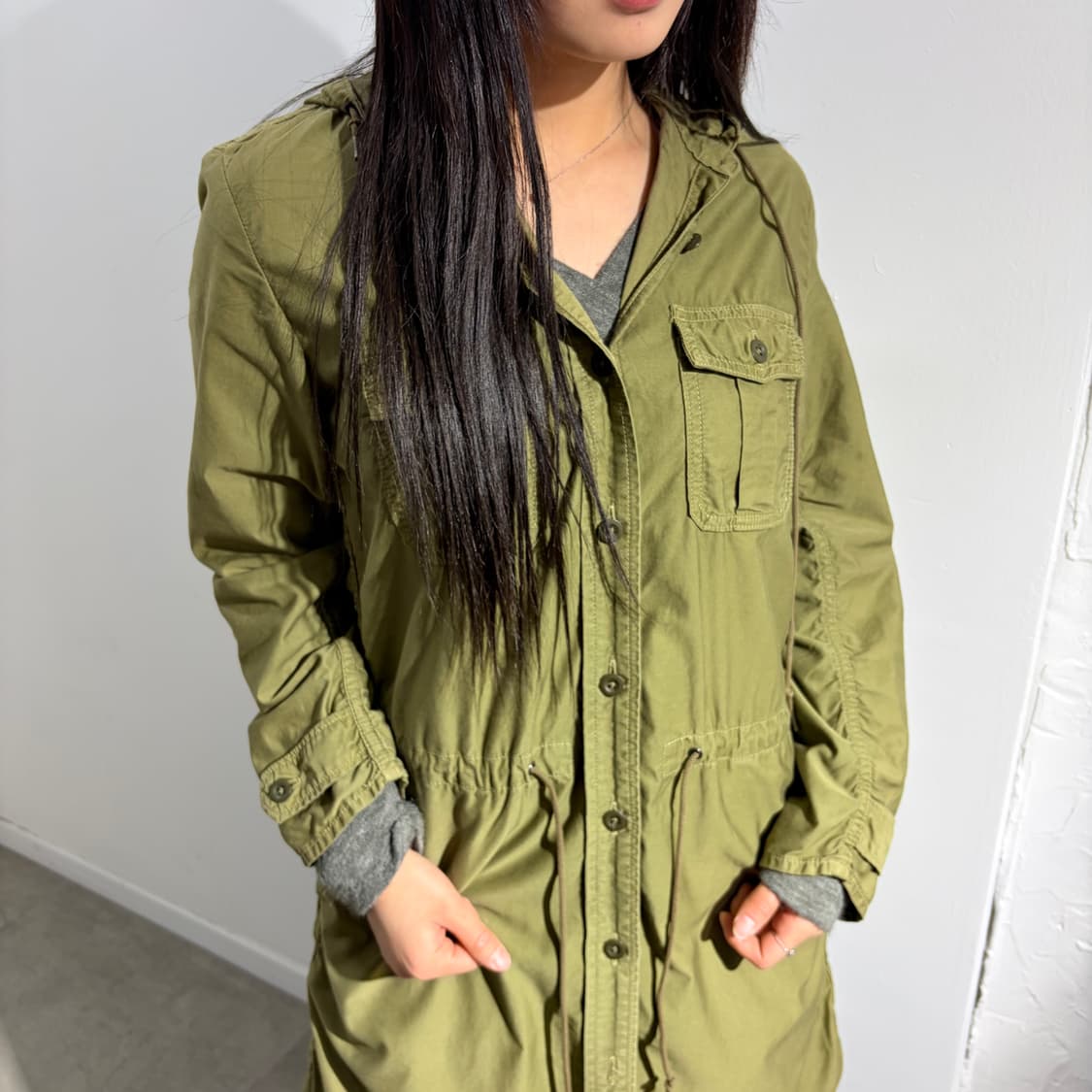 00s 오어슬로우 후드 모즈코트 밀리터리 코트 상품이미지3