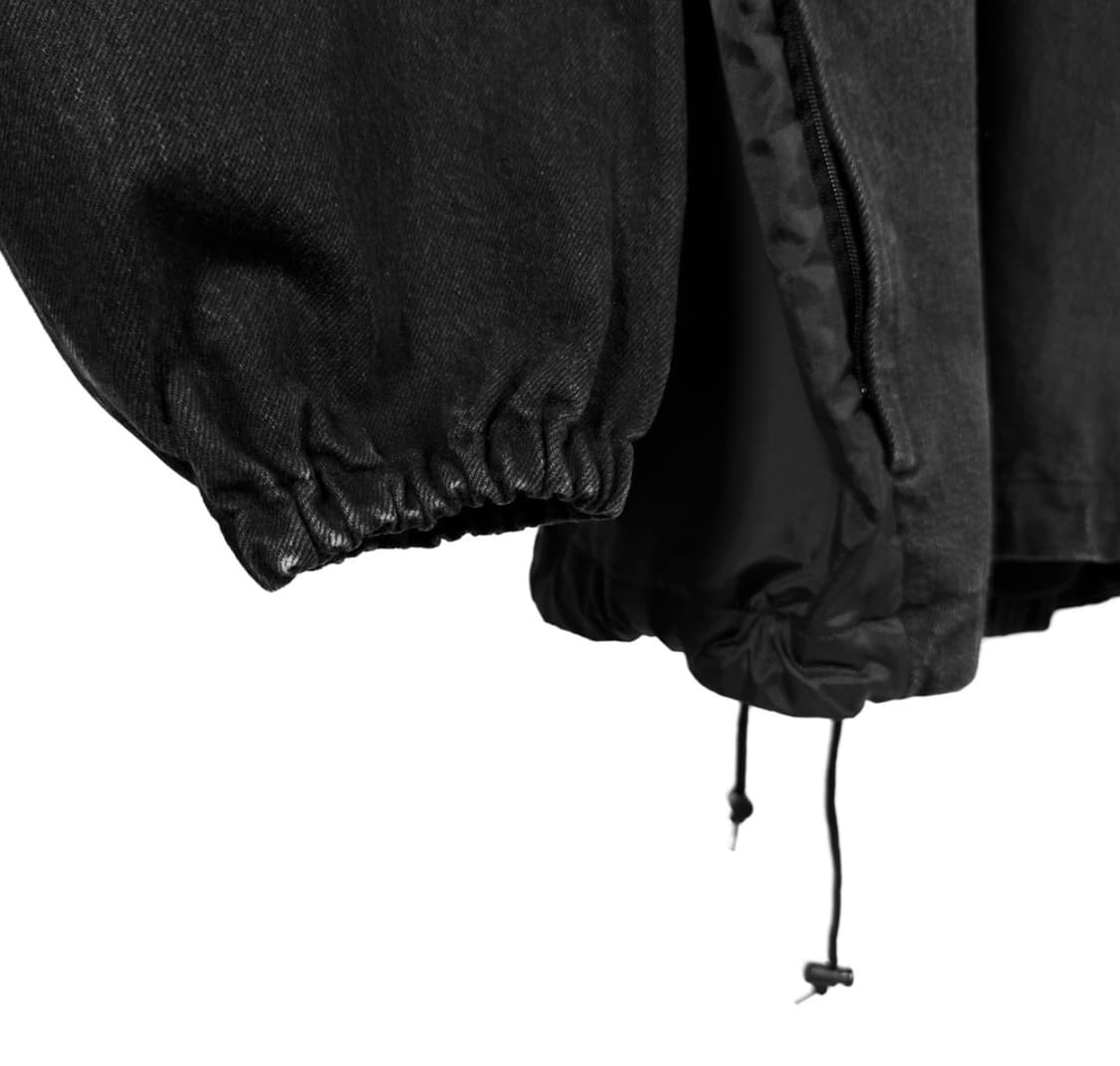 [36] 발렌시아가 남성 데님 포플린 집업 바람막이 자켓 블랙 상품이미지5