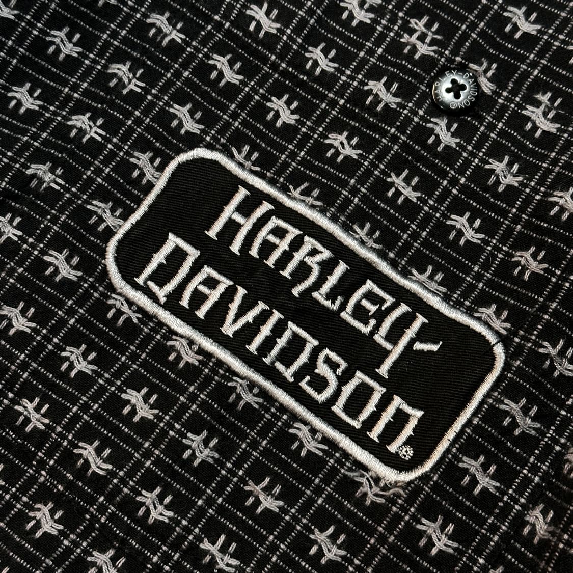 [HARLEY-DAVIDSON] 샵 패턴 빈티지 블랙 할리 셔츠 상품이미지2