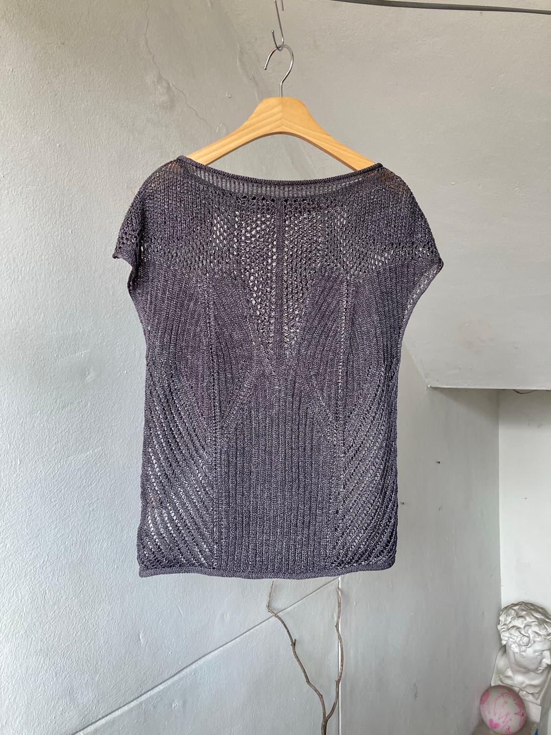 그레이 패턴 넥 포인트 레이어드 베스트 상품이미지5