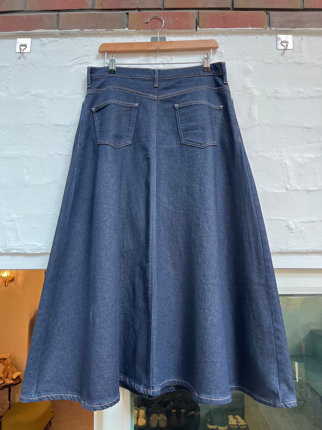 JAPAN 오카야마 데님 플레어 롱 스커트 W32 상품이미지7