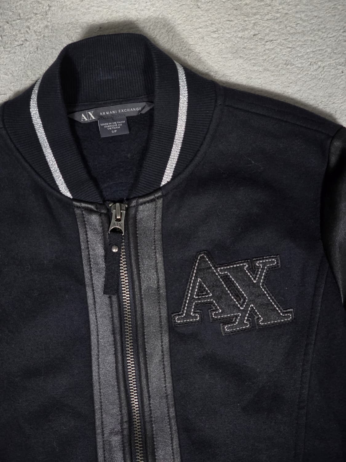 아르마니 익스체인지 여성 블랙 레더 자켓 S 상품이미지1