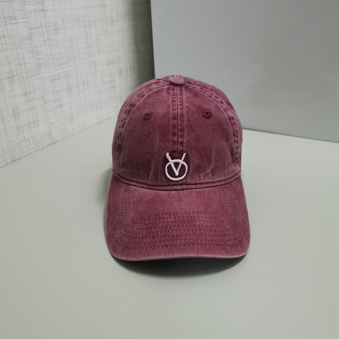 빈스모크 OV 워싱 볼캡 모자 버건디 희귀 상품이미지1