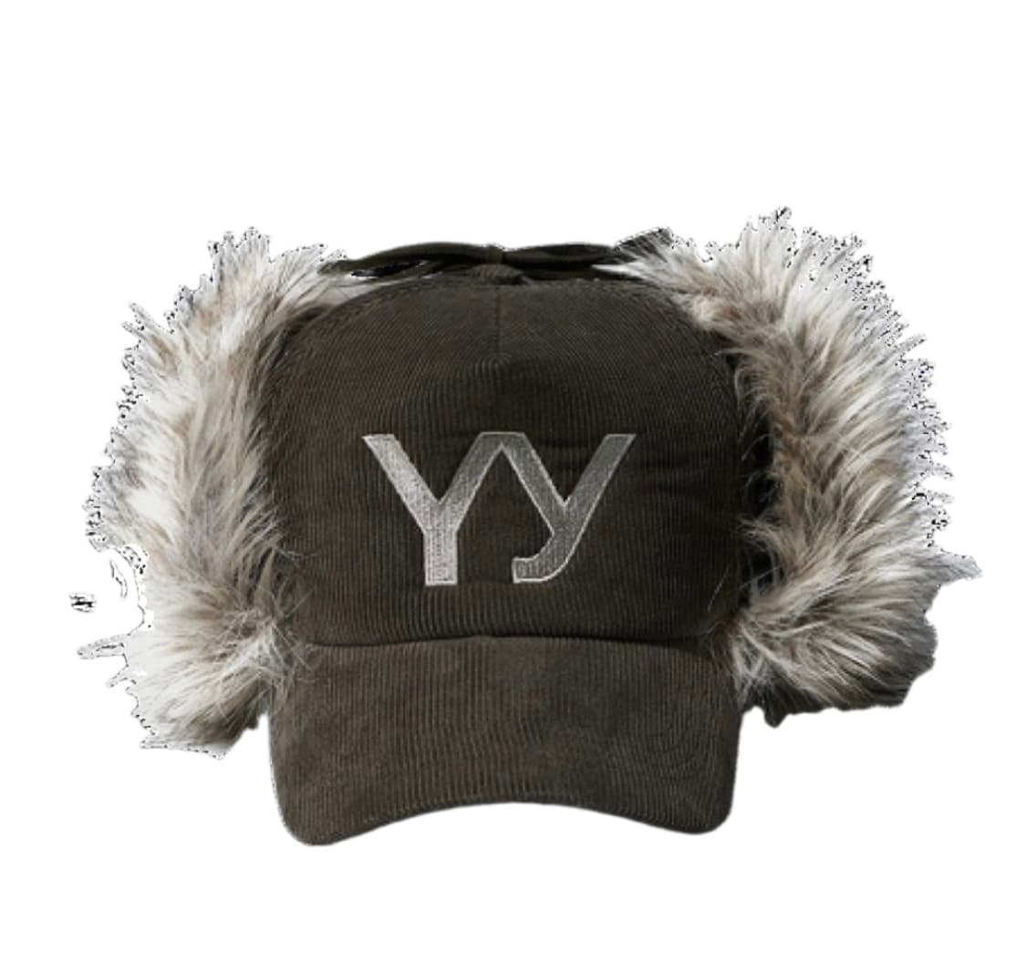 오픈 와이와이 포우 퍼 코듀로이 이어플랩 캡 카키 상품이미지1