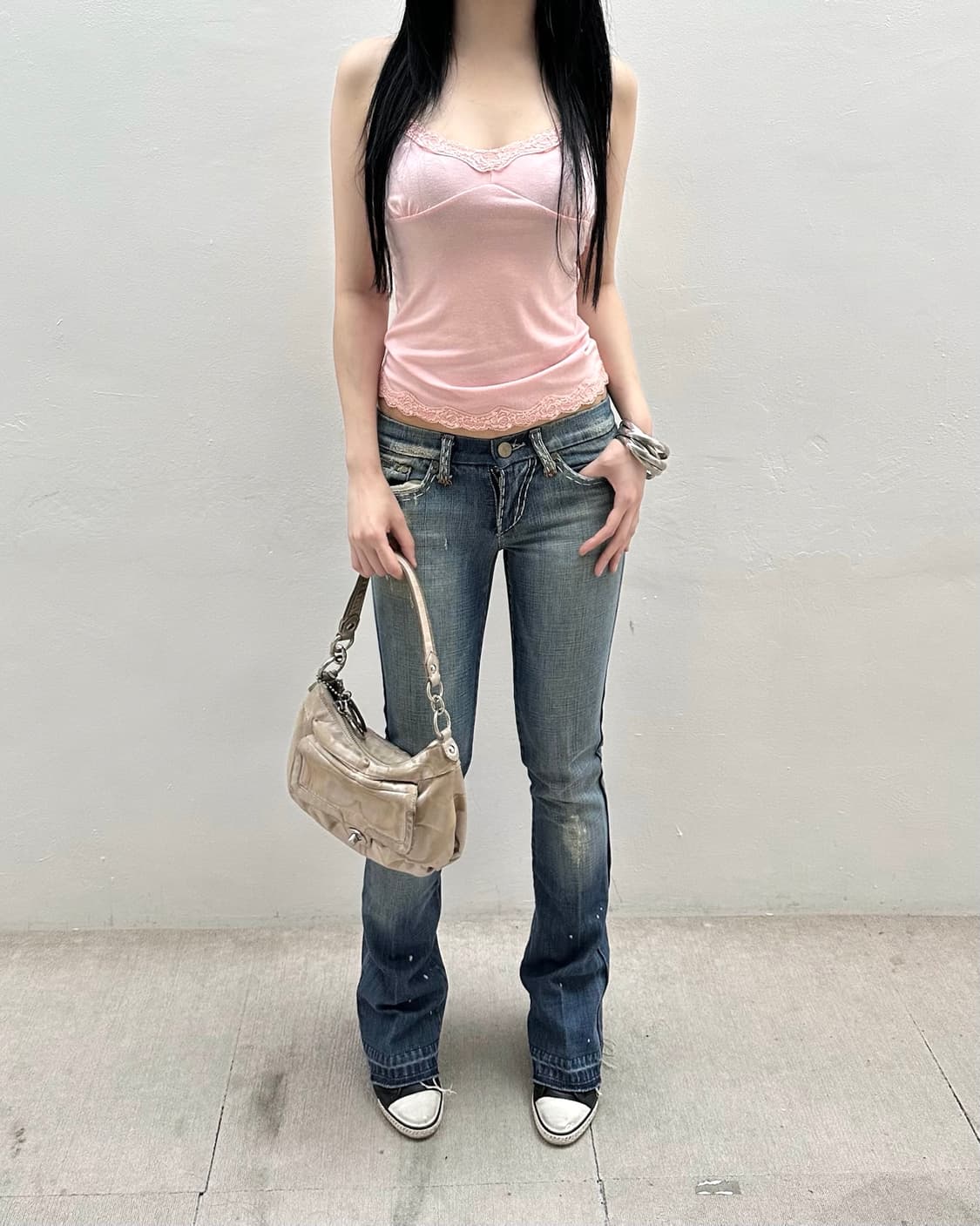 Pastel pink jewelry detail sleeveless  상품이미지1
