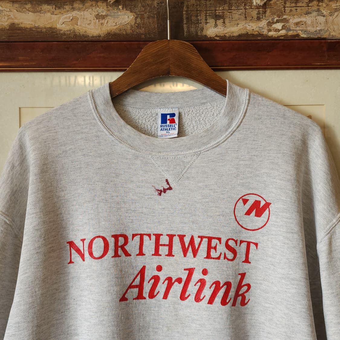 90s 러셀 맨투맨 스웻셔츠 노스웨스트 빈티지 레터링 그레이 XL 상품이미지4