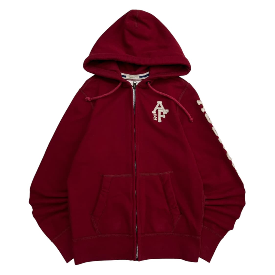 아베크롬비 사이드 패치 버건디 후드집업 S 상품이미지4