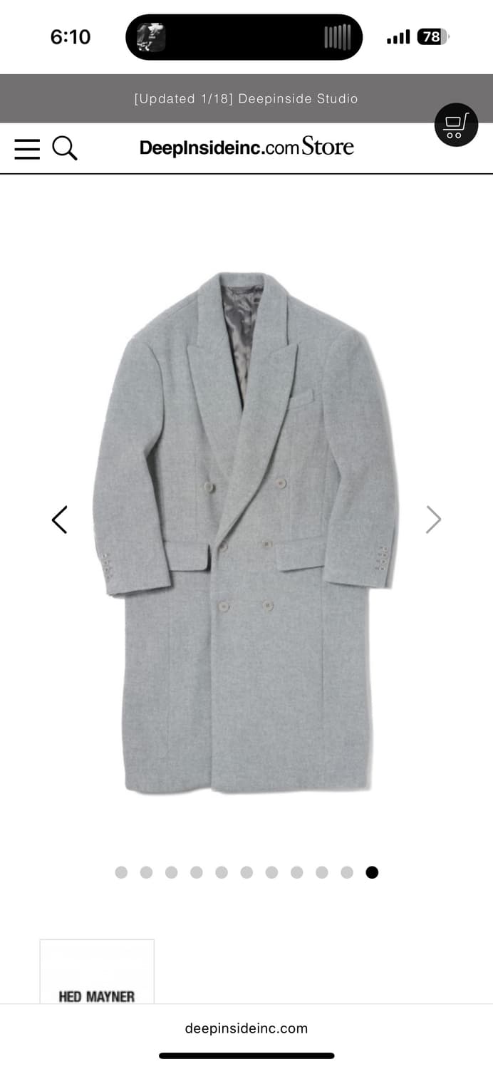 헤드메이너 더블 브레스티드 코트 라이트 그레이 상품이미지1