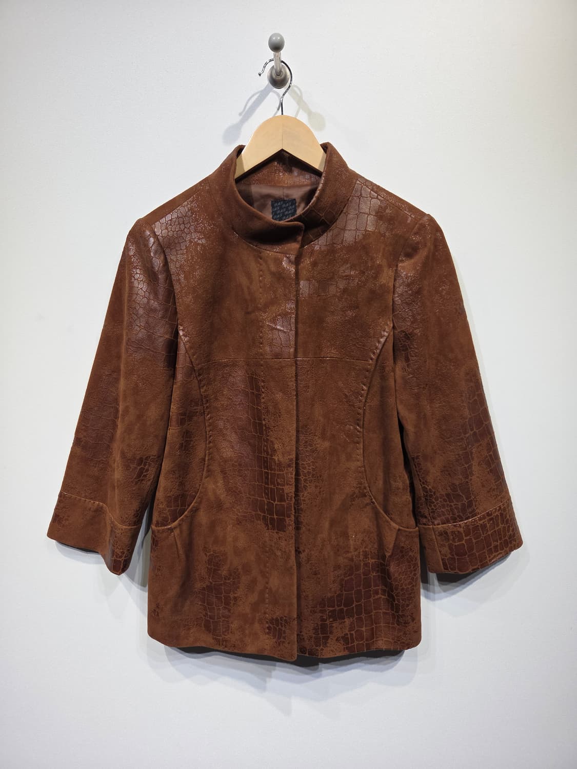 PAT 여성 크로커다일 배색 스웨이드 자켓 상품이미지2