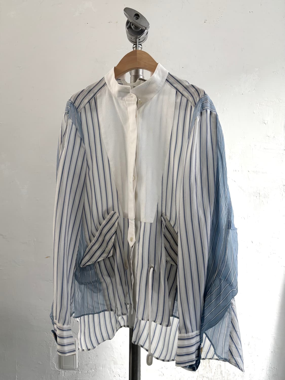 Sacai 사카이 스트라이프 언발란스 셔츠 상품이미지3