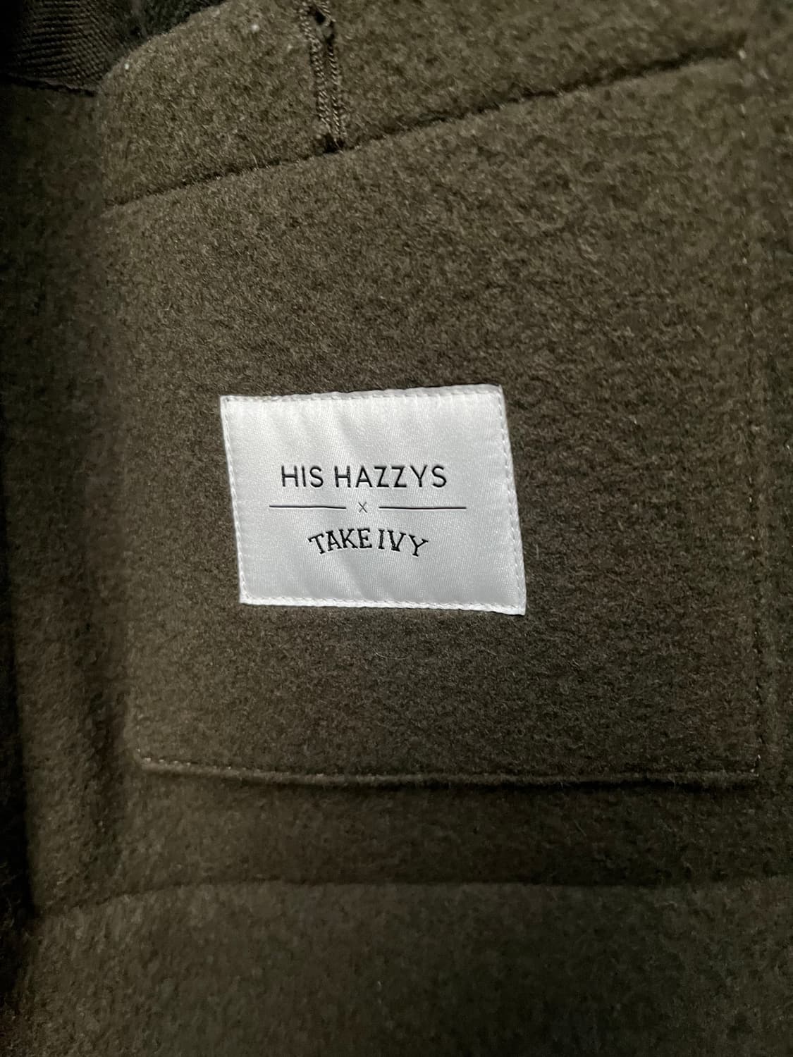 HIS HAZZYS X Take Ivy 올리브 더플코트 상품이미지2