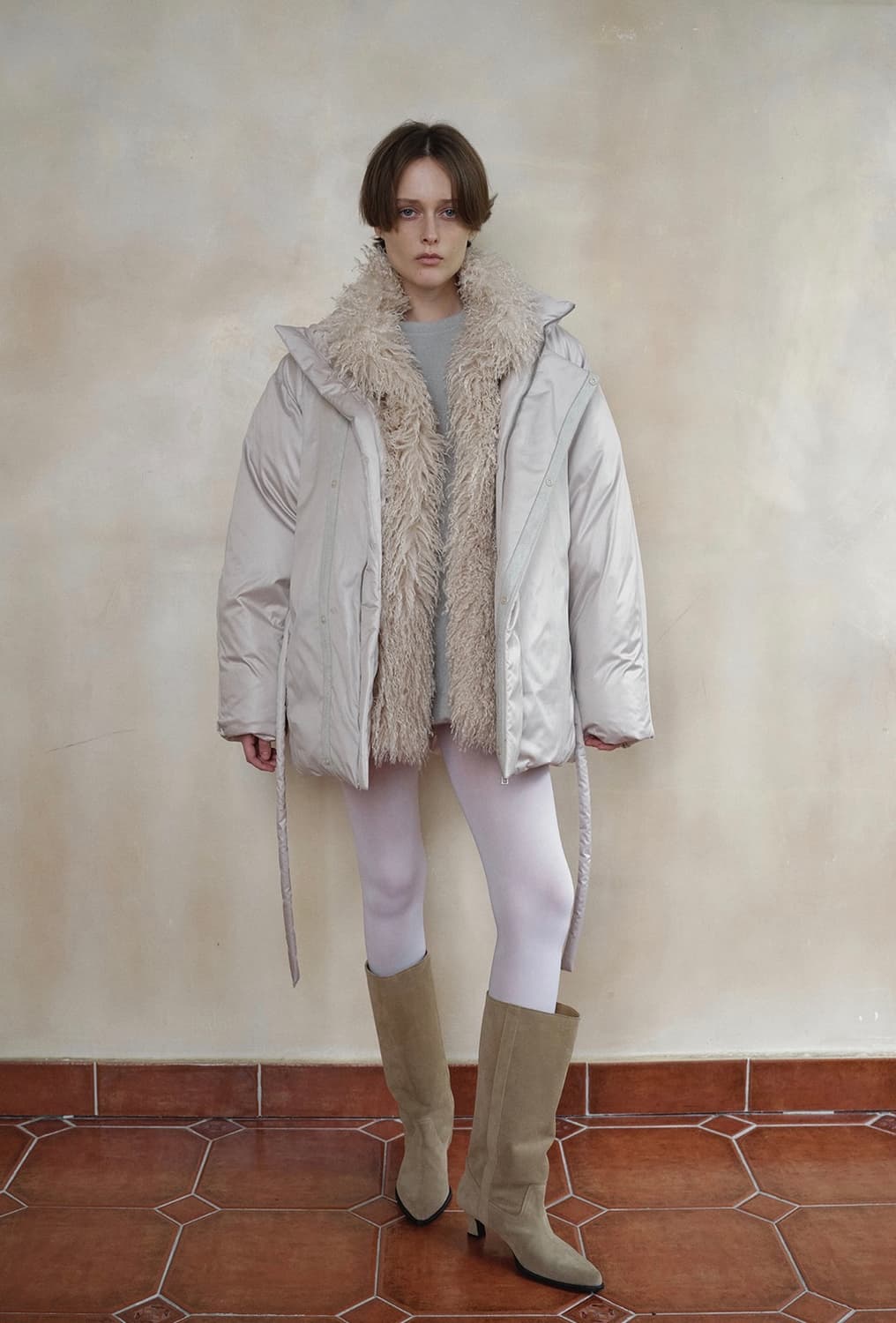 오버듀플레어 퍼 하이넥 구스다운 패딩 점퍼 fur padding 상품이미지1