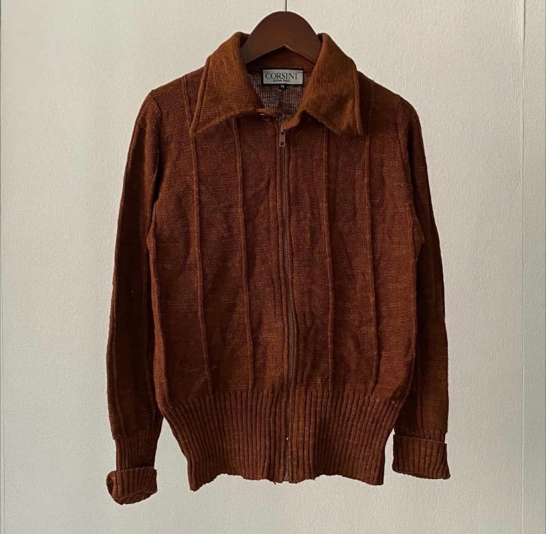 Corsini 브라운 니트 집업 가디건 상품이미지1
