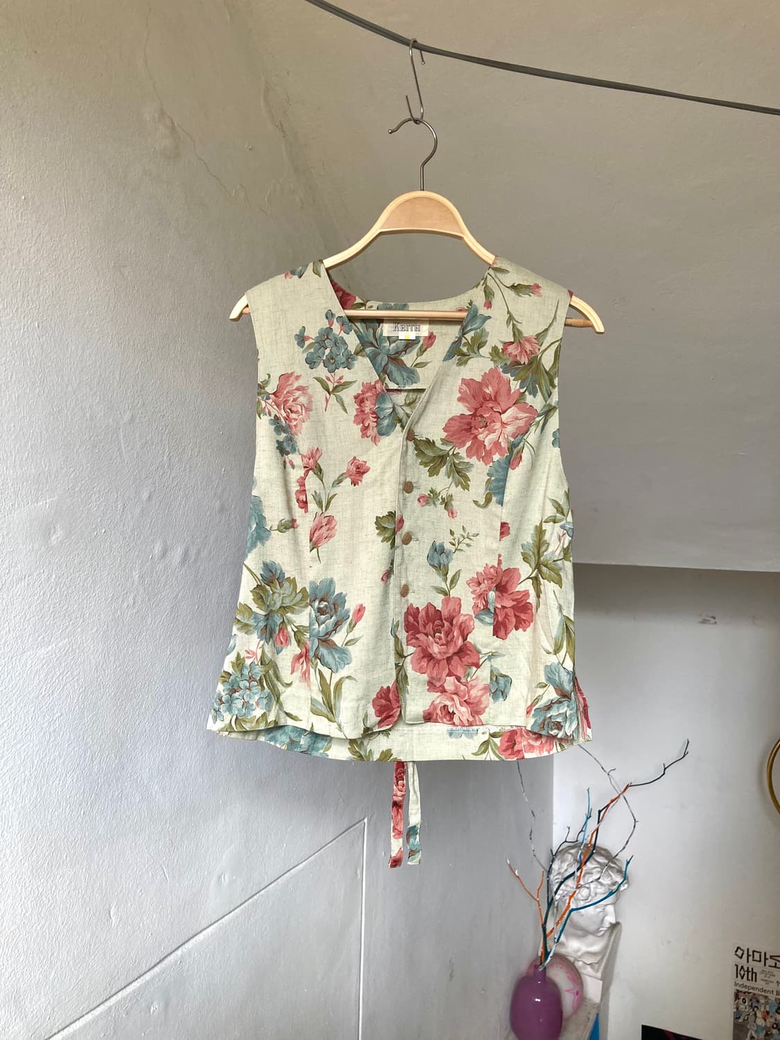 KEITH 리넨 실크 플라워 베스트 상품이미지1