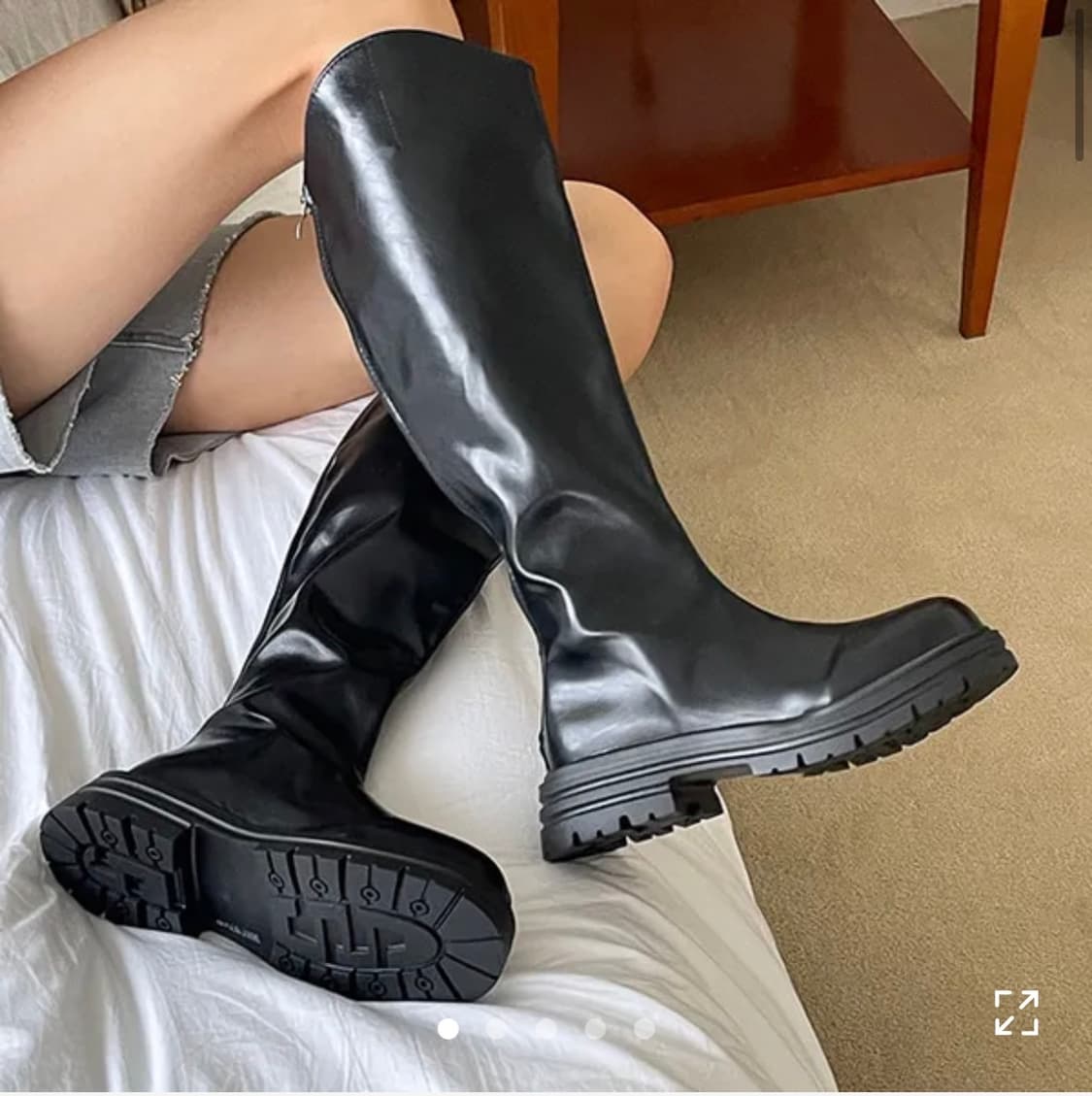 블랙 통급 롱부츠 상품이미지1