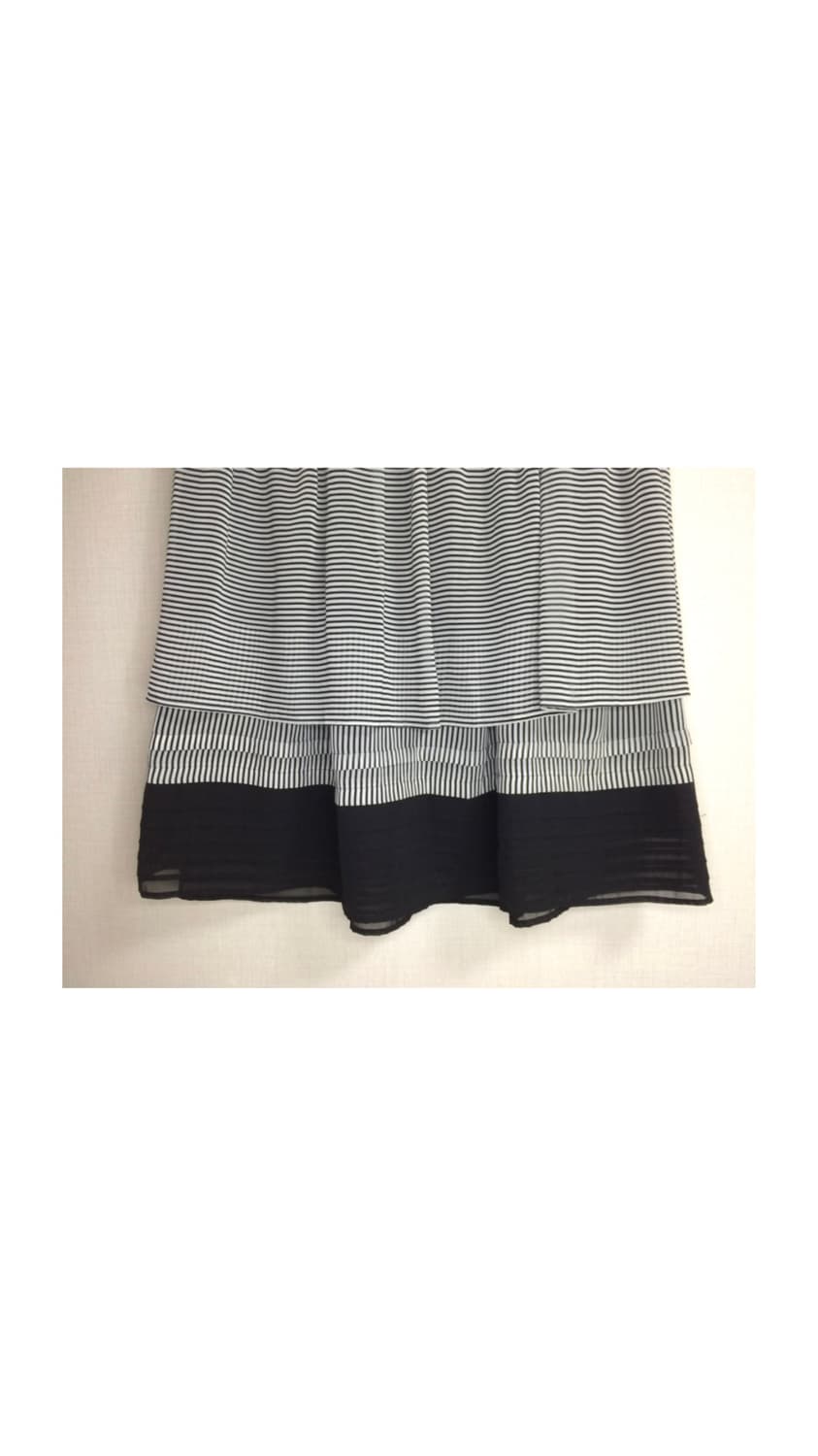 빈티지 블랙 스트라이프 레이어드 미디 스커트 상품이미지3