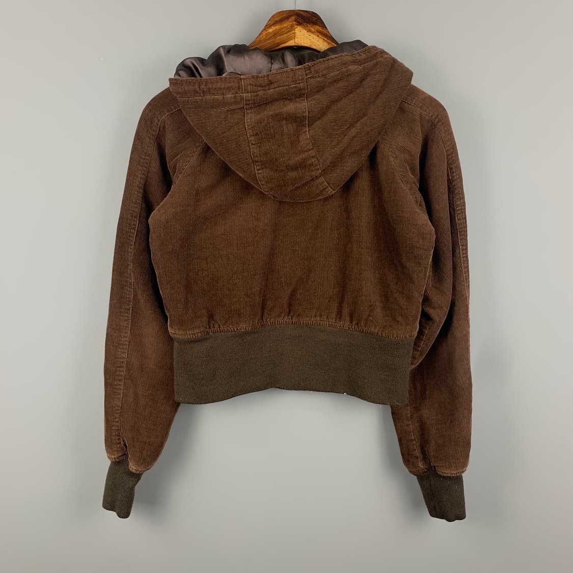 Vintage 빈티지 브라운 코듀로이 크롭 후드자켓 상품이미지3