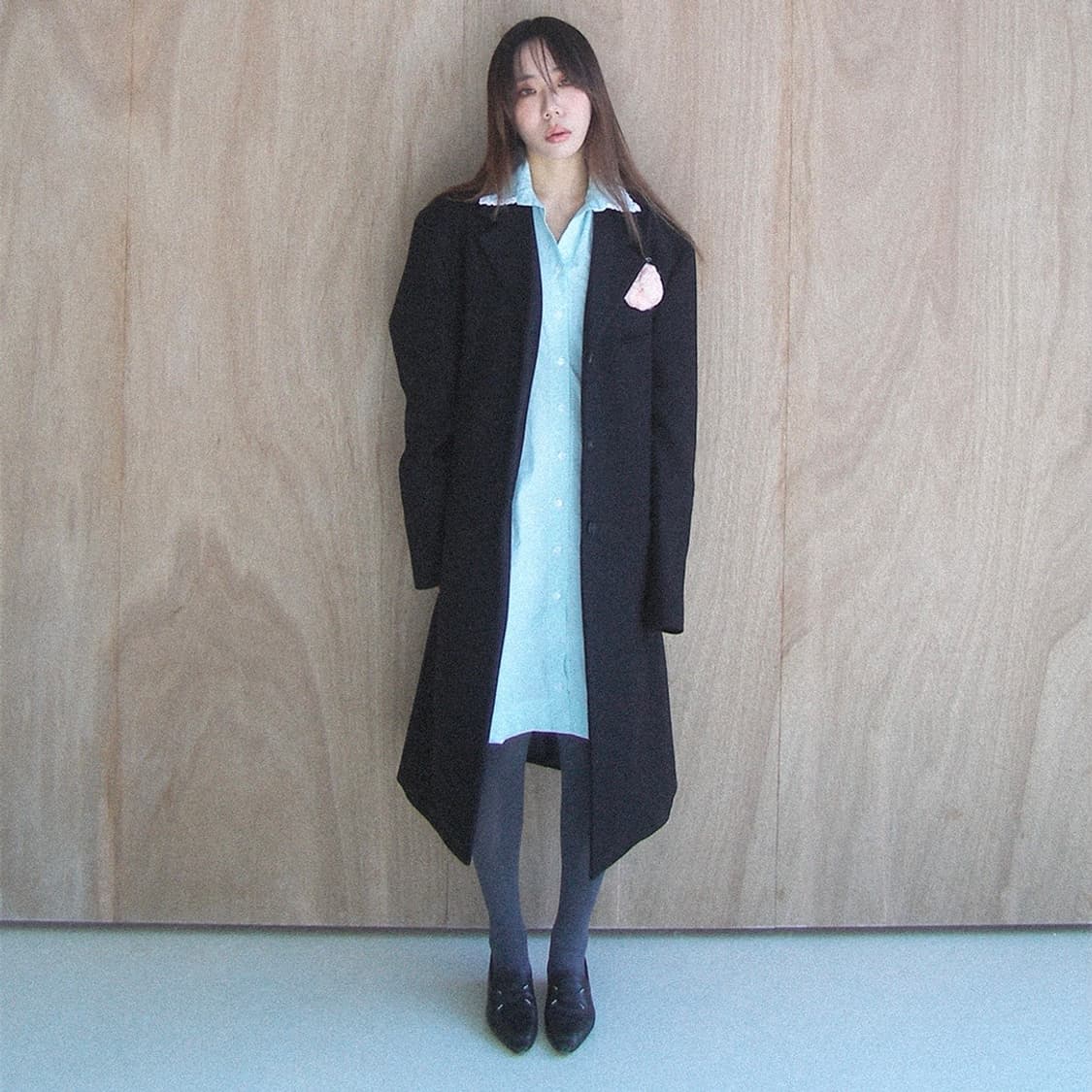 김프티 오버사이즈 싱글 울 롱코트 상품이미지2