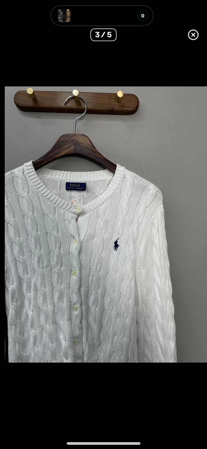 폴로랄프로렌 화이트 케이블 니트 가디건 A2850 상품이미지3