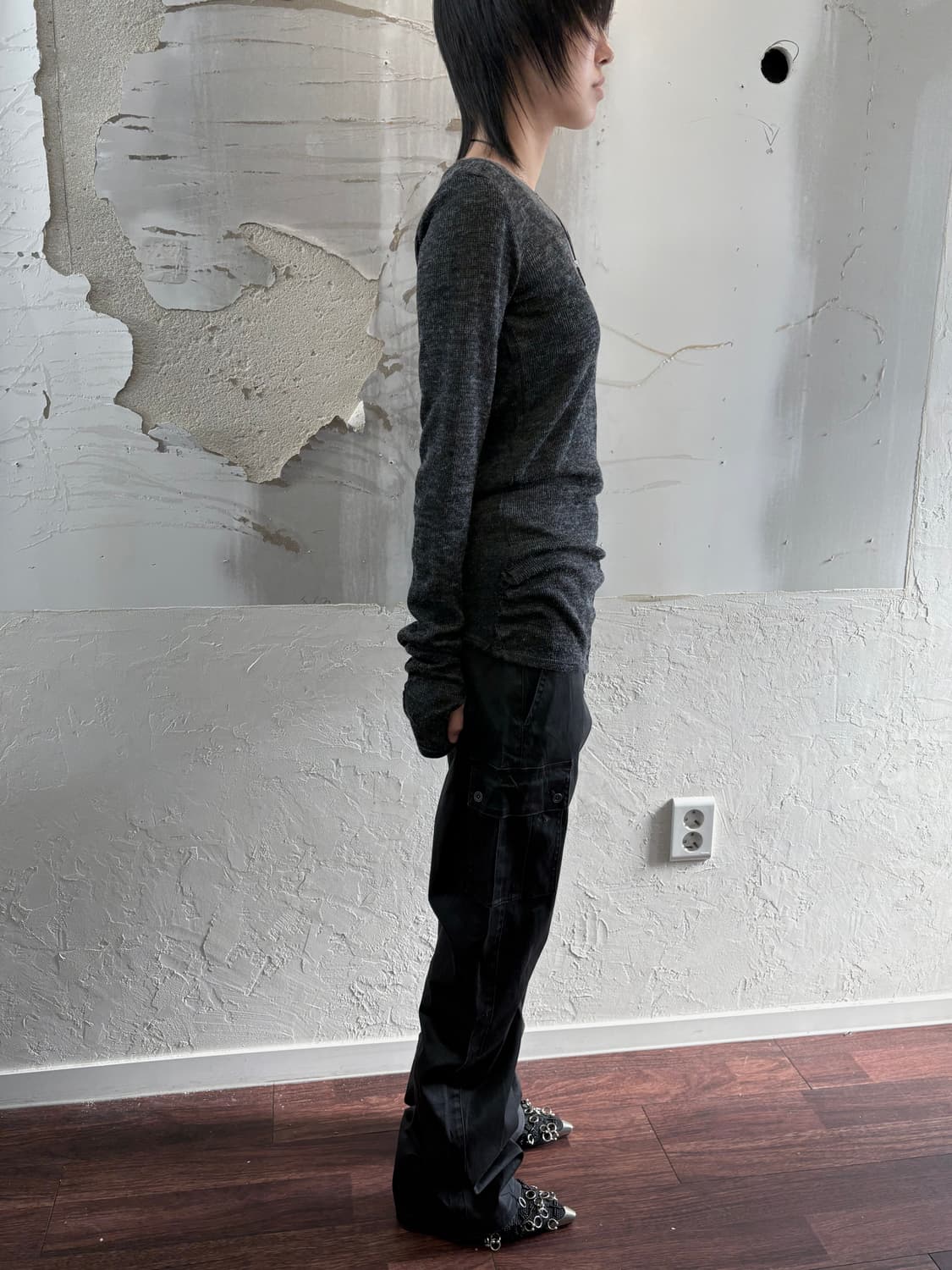 button knit long sleeve 상품이미지2