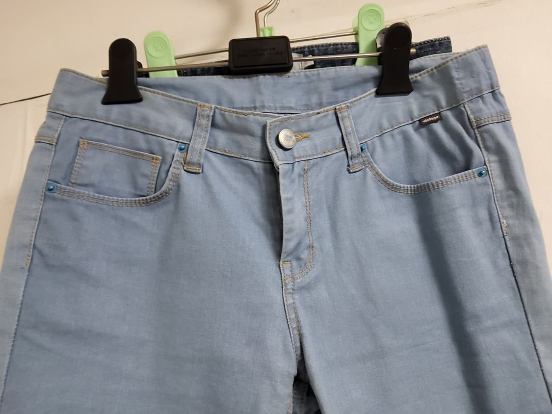 빈티지  면 연청 컷팅 반바지 L 상품이미지5