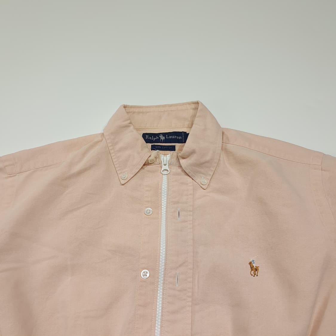 CK105 Free 폴로 00s 말레이시아판 오렌지피치 크롭 셔츠 상품이미지2