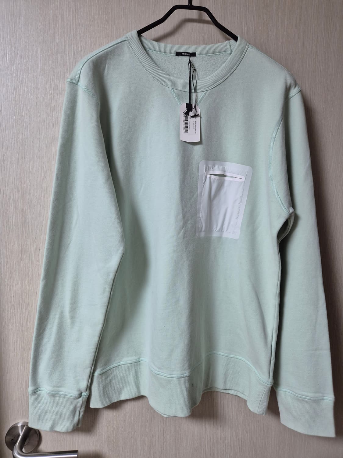 (새제품) DENHAM 덴함 포켓 맨투맨 민트 스웻셔츠 라지 상품이미지1