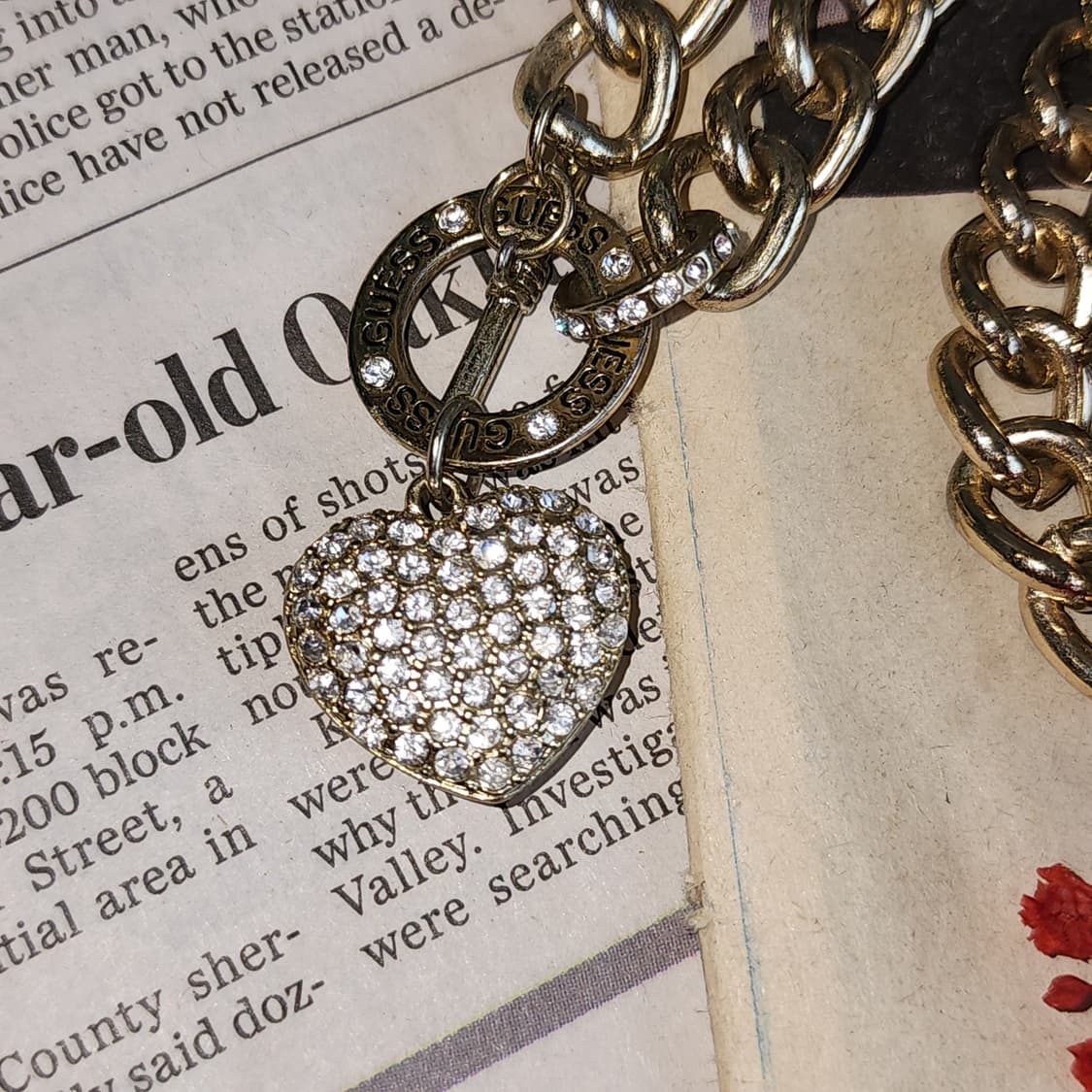 90s 프랑스 빈티지 쥬얼리 게스 볼륨 체인 스테이트먼트 목걸이 상품이미지3