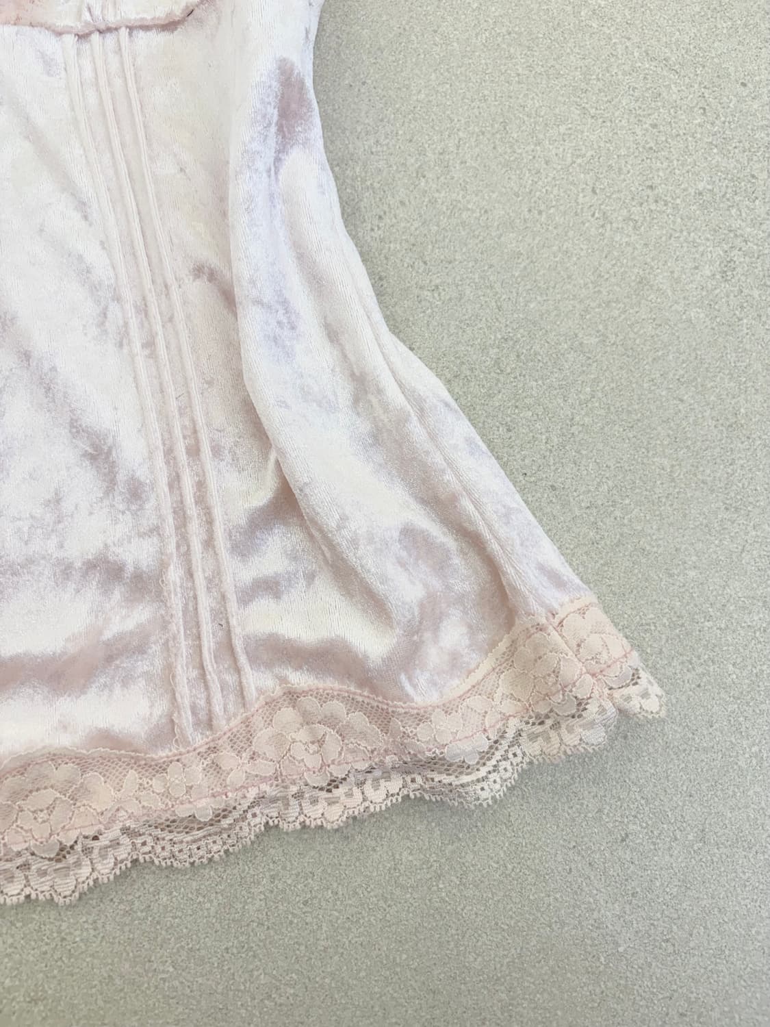 핑크 벨벳 큐빅 슬리브리스 상품이미지3