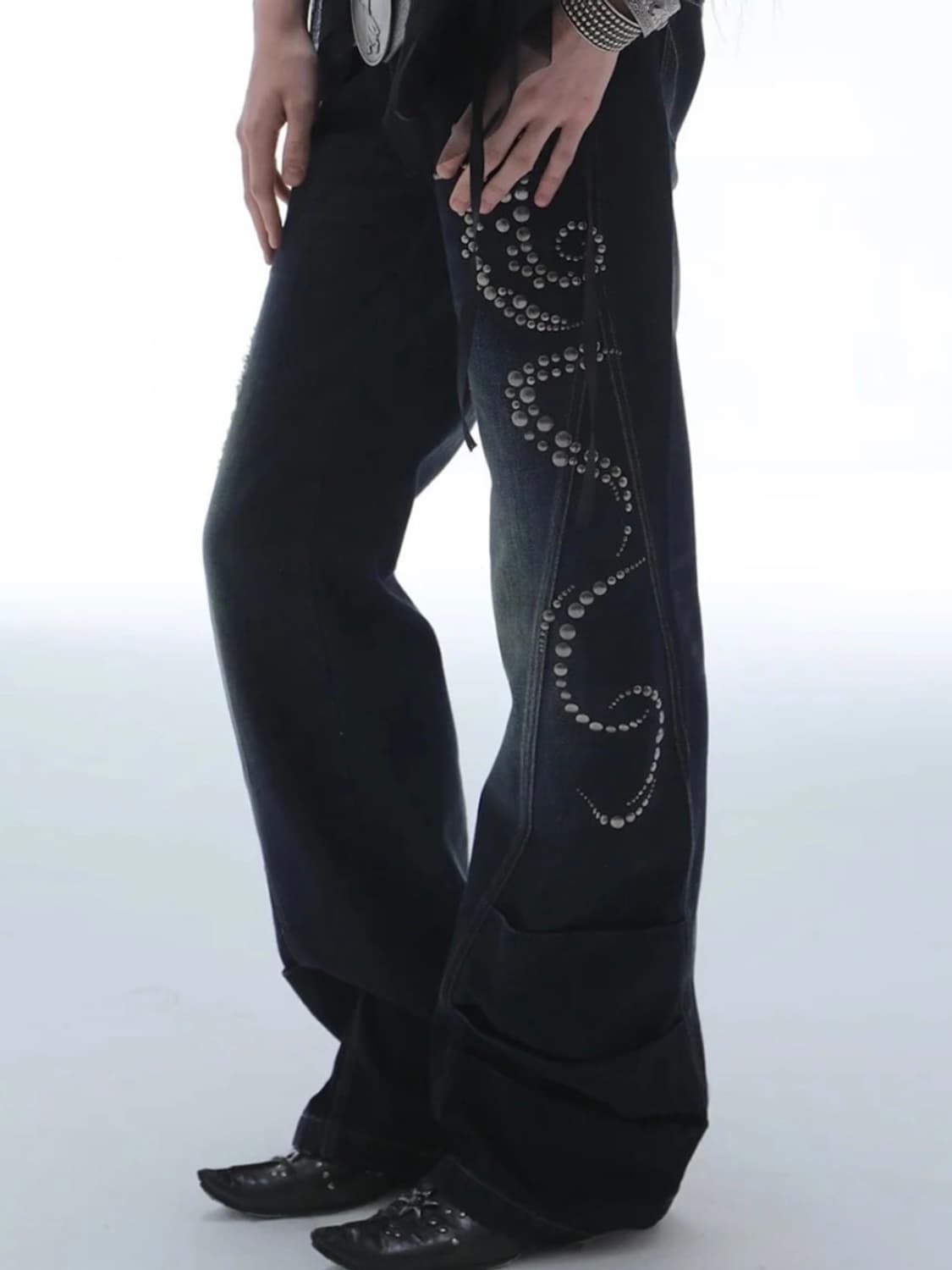 더블펀치 라인스톤 데님 M 상품이미지1