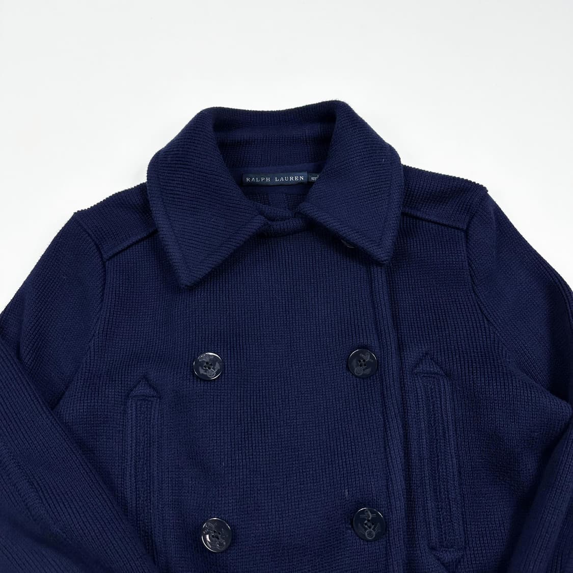 폴로 랄프로렌 여성 클래식 코튼 니트 피코트 네이비 여성S 상품이미지3