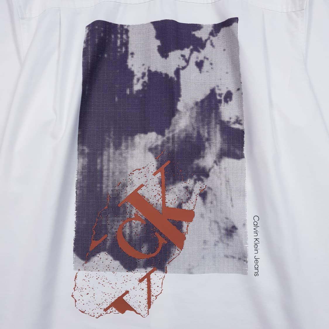 실측 XL) 캘빈클라인 by 라프시몬스 디자인 프린팅 화이트 셔츠 남방 상품이미지3