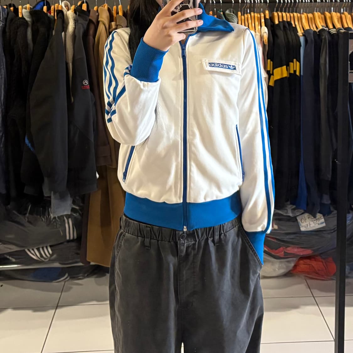 아디다스 희귀 흰/파 베켄바우어 져지 상품이미지1