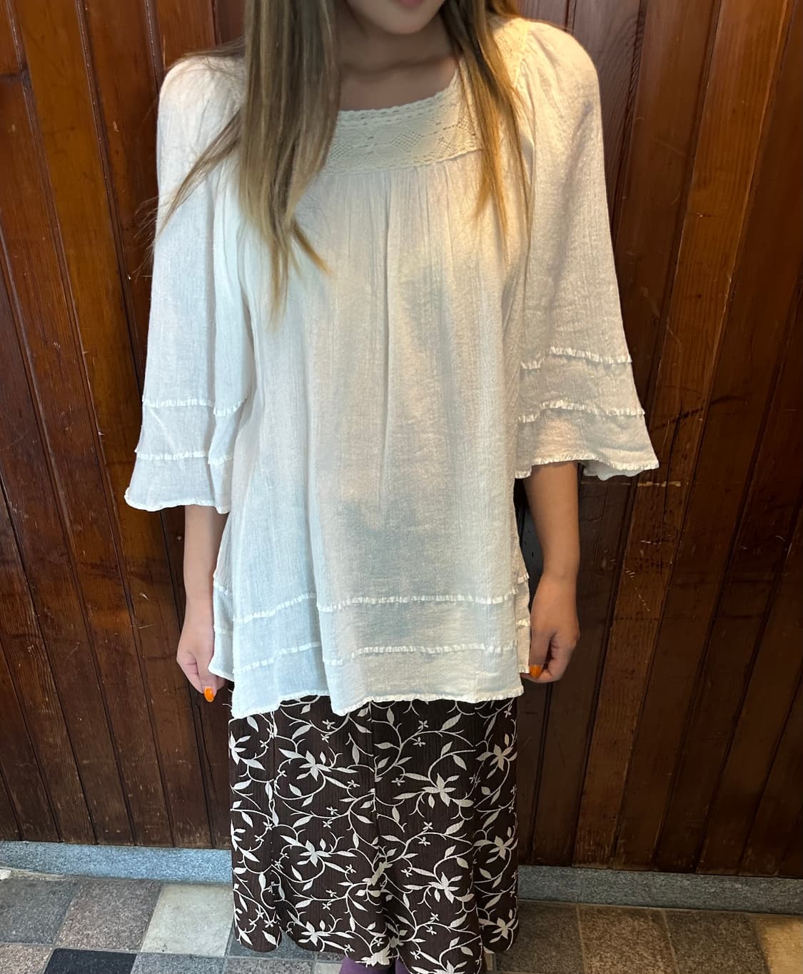 lace cotton top 상품이미지1