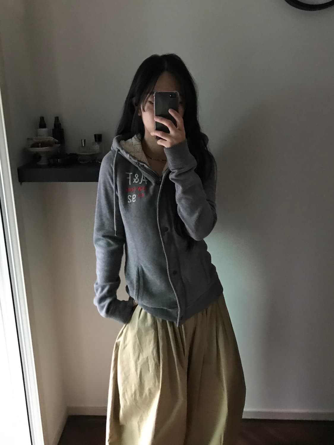 아베크롬비 기모 양털 그레이 후드집업 상품이미지3