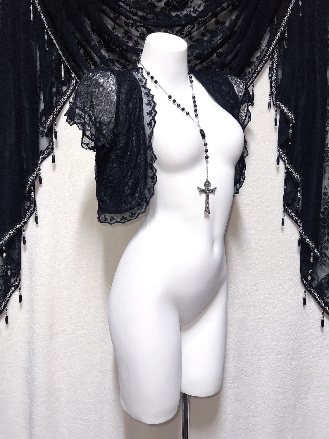 로맨틱고딕 고스로리 펑크 블랙 레이스 볼레로 가디건 다크페어리 갸루 공겜 상품이미지4