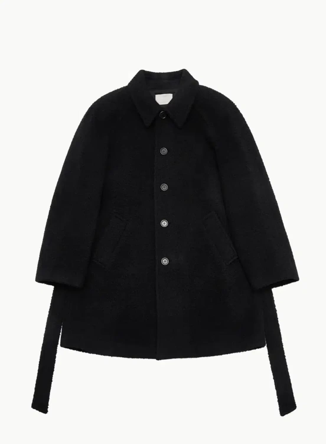 M) 아모멘토 24fw 래글런 알파카 울 코트 블랙 상품이미지1