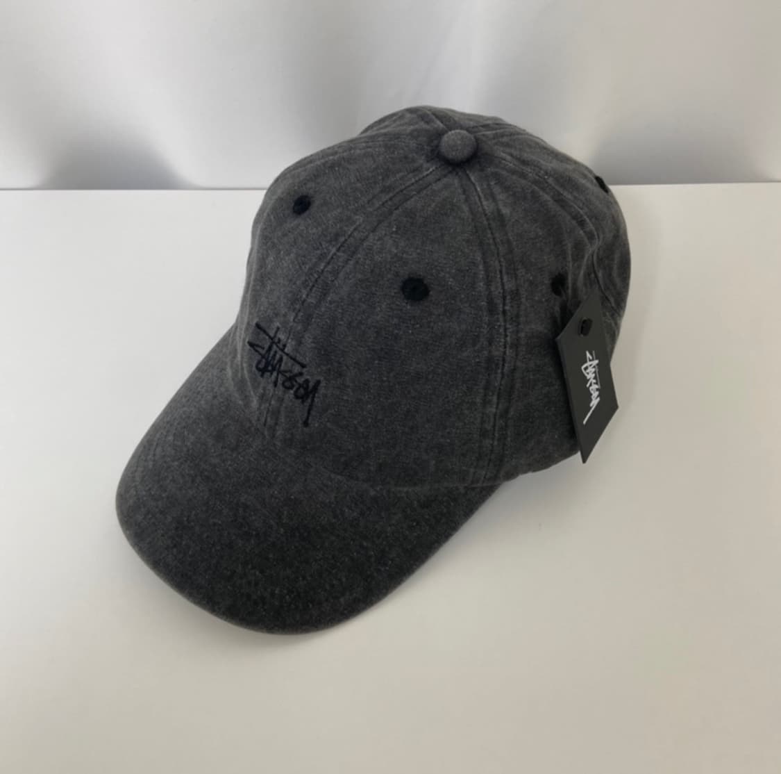 스투시 모자 볼캡 Stussy 그레이 워싱 빈티지 피그먼트 챠콜 상품이미지1